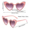 Sunglasses Black Diamond Heart Costumes Shining Sun Glasses Heart-Shaped Unisex