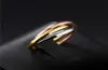 Classic Creative Trinity Fashion Ring Three Winding Women039s Stainless Steel 3 Color Rolling Wedding Band s5949673