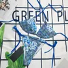 Kvinnors badkläder designer designer baddräkt kvinnor delad bikini triangel väska brev blomma sexig 4o6p wphf