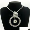 Pendant Necklaces Metal Snap Necklace Round Circles Elegant Length 76Cm Fit 18Mm Buttons Jewlery Whole Women Dj0022 Christmas Gift46 Dh6Xi