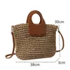 Axelväskor nya kvinnor sommarväv Beac Bag Soulder Crossbody Asual och Bag Populära och spelade flätad korg Vacation Straw Clu Toteh24219