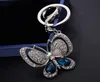 Porte-clés papillon de luxe en cristal strass, breloques de sac, pendentif animal, accessoires de mode pour femmes, porte-clés de voiture R9410785