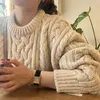 Suéter feminino ponto coreano desgaste atacado o barnet outono e inverno suéter de lã babai cor sólida manga comprida massa frita twi