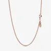 Ny ankomst 925 Sterling Silver Rose Gold Classic Cable Chain Halsband med hummerlås Fit europeiska hängsmycken och Charms Fine JE182Q