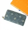 Denim Woman Designer Cowboy Wallet Zipper Credit Card Holder Brand Full Letters Mens Luxury Purse Cardholders mode plånböcker handväska