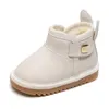 Bottes 2024 hiver semelle souple antidérapante neige chaussures en coton pour enfants plus oreilles de chaleur épaisse bébé fille blanc