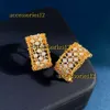 Boucles d'oreilles de créateurs de luxe plaqué or 18 carats, tissu texturé, motif sculpté, diamant incrusté, double couleur, boucles d'oreilles en forme de C, accessoires bijoux 2024