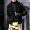 Men's Jackets For Men Plus Size Winter Coat Lapel Collar Long Sleeve Padded Leather Jacket Vintage Thicken Sheepskin