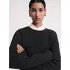 Women's Sweaters 2024 Early Spring Niche Heather Gray Chain Trimmed Wool Blend Sweater/same Style Knitted Skirt