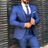 Herrenanzüge Blazer Blau Herren Hochzeitsanzüge 2023 Slim Fit Bräutigam Smoking für Hochzeit Ein Knopf Kostüm Homme 3 Stück Herrenanzug (Blazer + Hose + Weste)