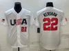 2023 Custom S-4XL Team USA Baseball Jersey Trump Mike Trout Trea Turner Adam Ottavino Mookie Betts Nolan Arenado Kyle Schwarber Kyle Tucker Pete Alonso J.