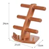 Sieradenzakjes Houten Armbandhouder Standaard Bruin 3-laags Bangle Rack Display Voor Dame Badkamer Winkel Slaapkamer Duurzaam