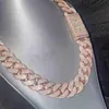 Halsband Moissanitkedjedesigner smycken Moissanite Chain Pendant Rose Gold Custom Made Name Clasp Miami VVS Moissanite Diamond Cuban Link Chain Iced Out Out