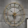 Настенные часы, современные минималистичные железные часы, креативный модный дизайн для декора домашнего офиса, бесшумные подвесные часы, черные и золотые 50/60 см
