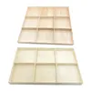 Sacos de armazenamento 6/9 compartimentos bandeja organizadora de madeira sem pintura caixa de joias