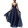 Casual Jurken Vrouwen Formele Bruidsmeisje Avondjurk Franse Temperament Party Prom Gown Lange Bruiloft Pailletten Cocktail-Jurk Vestido