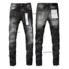 Streetwear Men's Purple Designer Jeans Fashion Brand Distressed Ripped Bikers Womens Denim Cargo for Men Hole Pants