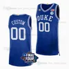 NCAA Custom S-6XL Duke Blue College Devils Basketball 30 Kyle Filipowski Jerseys 5 Tyrese Proctor 3 Jeremy Roach 2 Jaylen Blakes 13 Sean Stewart 12 TJ Power 1 Reeves