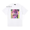 T-shirt da uomo di design multicolore con stampa di lettere in cotone sciolto casual viola e camicia traspirante da donna a maniche corte High Street Hip Hop S-xl 6V8C