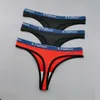 Damesslipje 3 stks Dames Sexy T-Back Lingerie Braziliaanse Dames Katoenen Thongs Slip Ondergoed Naadloze Letters Vrouwelijke onderbroek