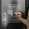 Adesivi magnetici per frigorifero Calendario settimanale in acrilico trasparente Programma magnetico Lavagna riutilizzabile Widget per menu messaggi frigorifero 240219