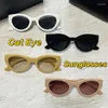 Solglasögon retro liten ram katt ögon kvinnlig koreansk fashionabla semester vindrosa unisex uv skydd glasögon