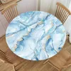 Tafelkleed Vloeibaar Marmer Rond Tafelkleed Waterdicht Elastisch Eetkamerdecoratie Accessoires Boho Stijl Huis Keuken Kamer Decor