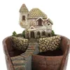 Mini casa estatuetas vaso de flores de resina para ervas cactos plantas suculentas plantador casa jardim micro-paisagem decoração artesanato y200723233s