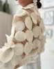 Blouses pour femmes Modèle floral motif à manches longues à manches longues semi-chemies Patch de conception femme décontractée bouton lâche élégant