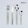 Dinnerware Sets Tableware Knife Fork Spoon Stainless Steel Set Western Steak Chopper Luxury Handle Dessert Coffee Small Scoop Party Dinner