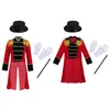 Set di abbigliamento Bambini Ragazzi Circo Direttore di circo Costume Halloween Festa a tema Cosplay Manica lunga Frange Trim Frac con Cappello Bacchetta magica Guanti