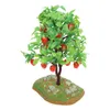 Flores decorativas 2 peças decoração de plantas modelo de árvore de maçã decoração de jardinagem micro paisagem adorno brinquedo diy