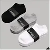 Men'S Socks Mens Socks 5 Pairs Men Low Cut Breathable Business Polyester Boat Sock Solid Color Comfortable Ankle Casual White Black S Otpvc