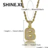 Nieuwe Mode 18K Vergulde Aangepaste Naam Letters ICED OUT Hanger Ketting met Touw Ketting Gepersonaliseerd voor Men244t