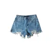 Damen-Shorts, Shorts, Jeans, Herren, Damen, Designer, kurze Hotty, Hot-Shorts, gerade Löcher, enge Denim-Hosen, lässig, Nachtclub, blau, Sommer-Stil, Reißverschluss, klassisch