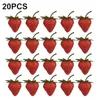 Fleurs décoratives 20 pièces 3.2 cm/6.5 cm fraise artificielle bricolage Fruits maternelle en plastique faux fruits pour noël maison mariage décor