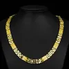 11 mm breite goldfarbene byzantinische Herrenkette aus Edelstahl, Halskette für Jungen, Modeschmuck246h