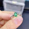 Anéis de cluster Kjjeaxcmy jóias finas s925 prata esterlina incrustada natural esmeralda menina vintage gemstone anel suporte teste estilo chinês