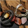 Bracelet de luxe plaqué or bracelet homme amitié bracelets pour hommes bracelets en métal en acier inoxydable sur la main bijoux cadeaux pour Boyfrien Dhkta