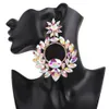 Hoge kwaliteit verklaring oorbellen oversize ronde heldere Dangle vrouwen oorbel mode-sieraden bruiloft avond accessoire 240130