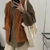 Corduroy Vest Streetwear Pockets Autumn Coats Tender AllMatch Ropa Mujer Japanese Style Solid Vintage 240130