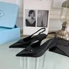 Scarpe eleganti PESCE BEGONIA Copia del marchio P Home Triangolo Sandali da donna in pelle sottile con pantofole arancioni estive a punta alla moda