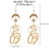 Baumeln Ohrringe Gold Farbe Schlange Tropfen Für Frauen Boho Punk Übertrieben Hoop Sonne Mond Pendient Lange Femme Böhmischen Schmuck