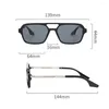 Sunglasses Anti-slip Sun-resistant Square Frame Cool Appearance Shade Retro Double Bridge Hollow Fashion Outdoor Supp