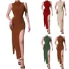 Casual Dresses Women's Sexy Party Dress Club Night Women Black Split Cocktail With High Slit White