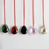 Chandelier Crystal 22mm Colors Smooth Beads Glass Tear Drop Pendant With Red Strand For Suncatcher Necklace Fenshui Home Marrige Decoration