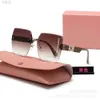 Designer Miu Solglasögon Miui Miuity Mujia 8140 Frameless Personlig mode Womens Driving Toad Mirrors