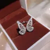 Ensemble de collier et boucles d'oreilles SHButterfly pour femmes, bague en maille rouge, Style Cool, chaîne de collier courte coréenne, mode papillon trois pièces