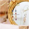 Stud Earrings Retro Princess Colorf Hearts Dream Elegant Sweet Temperament Luxury Delicate Romantic Brilliant Jewelry Drop Delivery Dhqfl