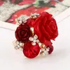 Anéis de cluster moda doce resina rosa ajustável anel personalizado étnico vermelho zircão cristal noiva jóias de casamento bague femme